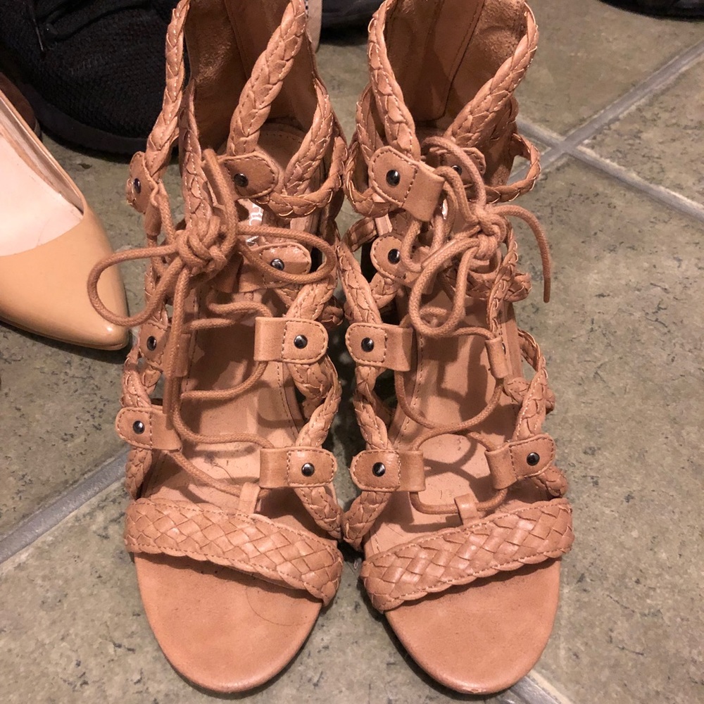 Nude Block Heels